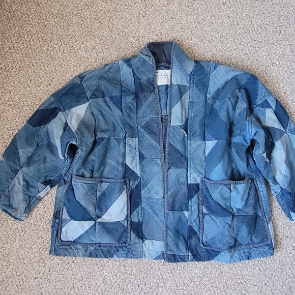 Free People Sissel Edelbo Patchworked Denim Jacket - Picture 7 of 9